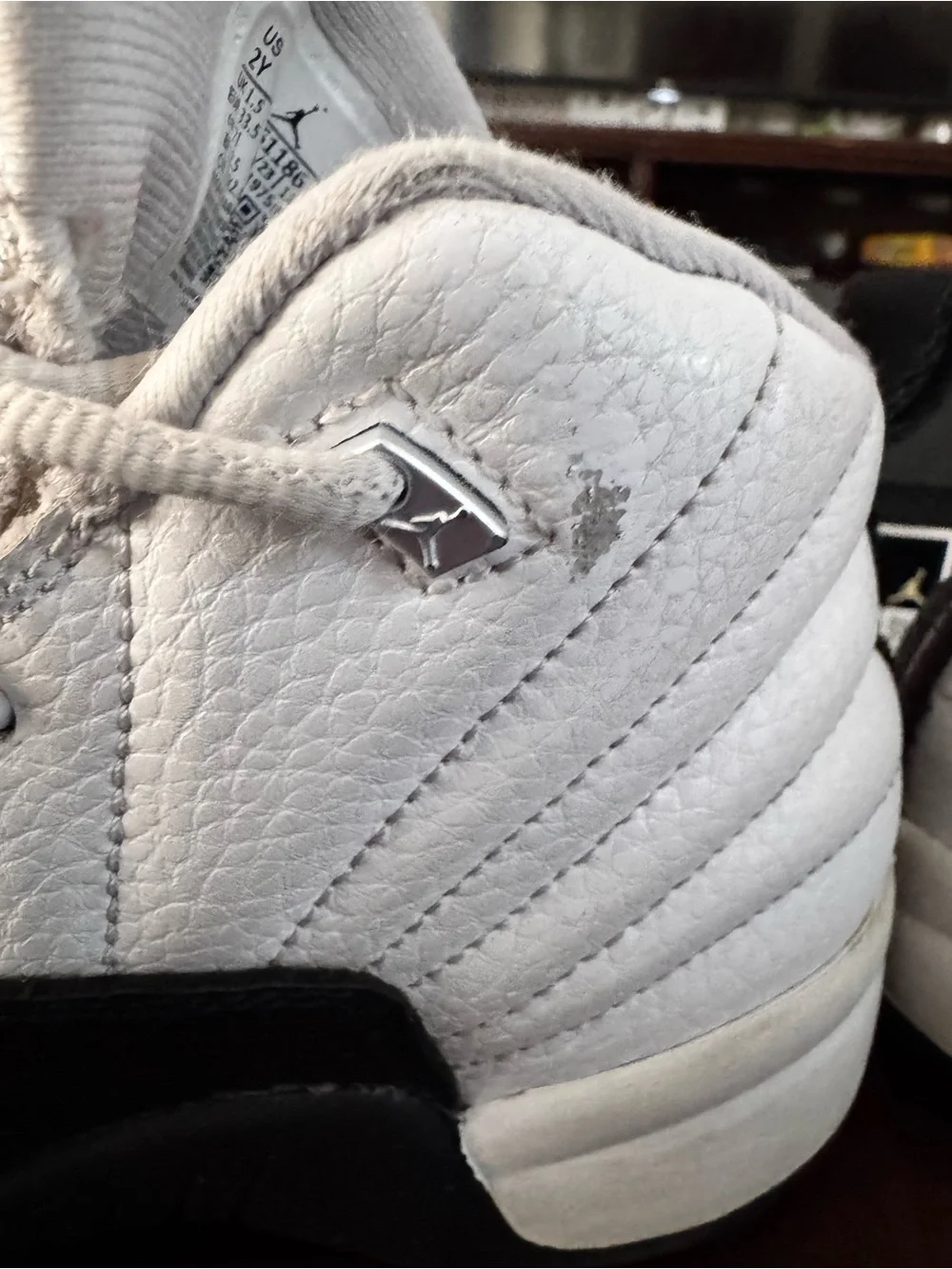 Jordan Men’s Basketball Sneakers in White and Black with Gold Jumpman